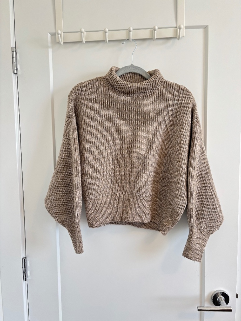 H&M Brown Marled Ribbed Wool Blend Sweater Size Small